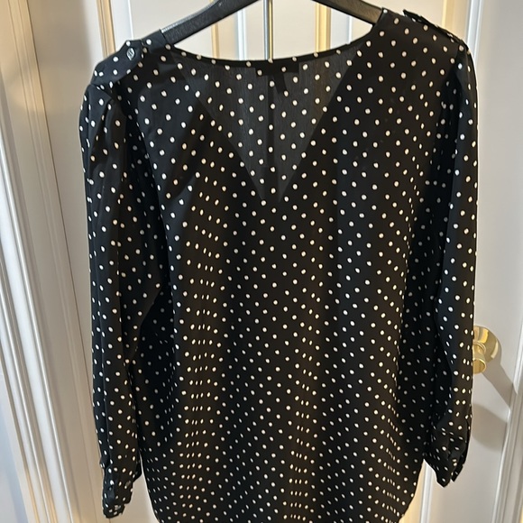 Black with polka dots, joie blouse, small - Picture 6 of 6
